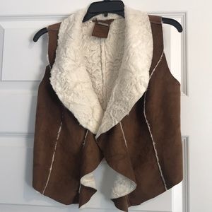 Brown suede vegan vest